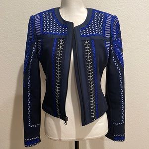 BCBG Crochet Navy Blazer